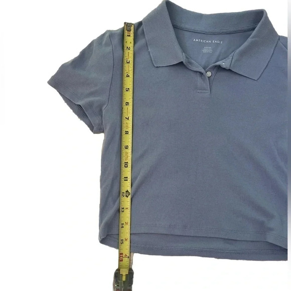 American Eagle Outfitters AE Polo Baby Tee Lavender Size Small Cropped Collar - Picture 3 of 6